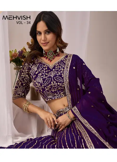 Mehvish Vol 34 By Dani Creation Faux Georgette Lehenga Choli